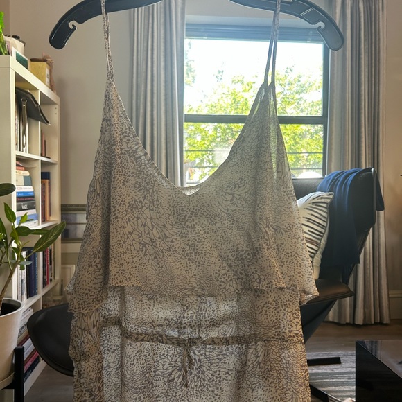 Rory Beca Floral Chiffon Flounce Tank Top with Drawstring Waist Tie - Picture 4 of 5